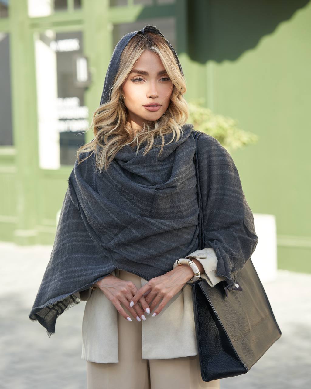 شال پاییزی بوکله راه راه برند زارا